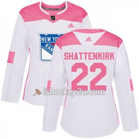 Dame NHL New York Rangers Trøje Kevin Shattenkirk 22 Adidas 2017-2018 Hvid Lyserød Fashion Authentic